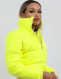 Women zippered padded coat