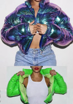 Women zippered padded coat