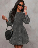 Women autumn denim long-sleeved dress