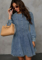 Women autumn denim long-sleeved dress Women autumn denim long-sleeved dress