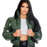 Women zippered padded coat