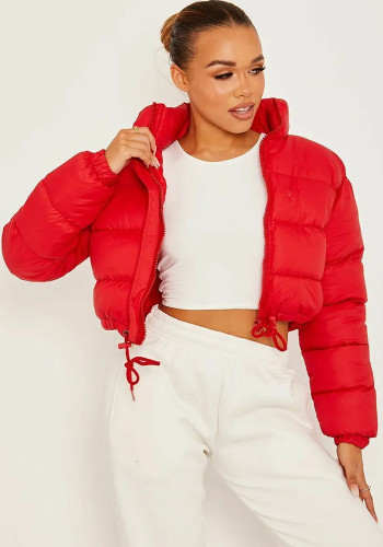 Women zippered padded coat