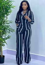 Women Casual Striped Long Sleeve Top and Pant Two Piece Set Women Casual Striped Long Sleeve Top and Pant Two Piece Set