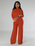 Women's Autumn And Winter Long-Sleeved Knitting Shirt Wide-Leg Trousers Casual Two-Piece Set
