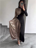Spring Long Sleeve Slim Lace-Up Women's Irregular Long Fashion Dress