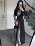 Spring Long Sleeve Slim Lace-Up Women's Irregular Long Fashion Dress