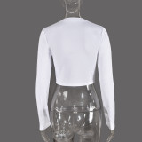 Women Cross Printed Mesh Crop T-Shirt