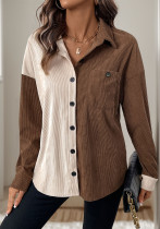 Women Turndown Collar contrast shirt
