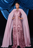 Women sexy Round Neck sequin Formal Party evening dress