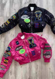 Trendy Autumn And Winter Long Sleeve Embroidery Decorative Women's Baseball Jacket