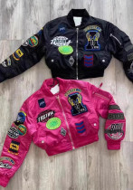 Trendy Autumn And Winter Long Sleeve Embroidery Decorative Women's Baseball Jacket