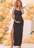 Sexy And Elegant Maternity Summer Split Chic Strap Tight Fitting Long Dress
