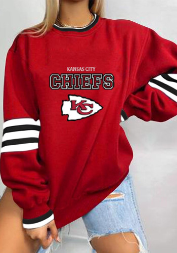 Spring Print Loose Casual Letter Round Neck Long Sleeve Loose T-Shirt