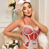 Nurse Uniform Lace Bow See-Through Sexy Lingerie