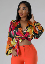 Autumn And Winter Women's Casual Flower Long Sleeve Top Fashion Wear Autumn And Winter Women's Casual Flower Long Sleeve Top Fashion Wear