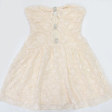 Women Strapless Hollow Sexy Party Short Dress