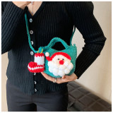 Christmas Wool Knitting Bag Fashionable Shoulder Bag Santa Claus Bag