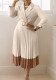 Fall Winter Fashion Women's Turndown Collar Fashion OL Elegant Pleated African Dress