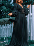 Plus Size Beaded Fashion Casual Loose Wide Leg African Jumpsuit
