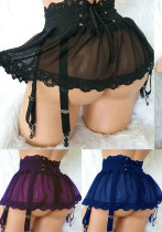 Sexy Lingerie Ruffled Hem Short Skirt Pajamas Home Clothes