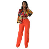 Autumn And Winter Women's Casual Flower Long Sleeve Top Fashion Wear