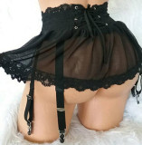 Sexy Lingerie Ruffled Hem Short Skirt Pajamas Home Clothes