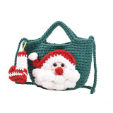Christmas Wool Knitting Bag Fashionable Shoulder Bag Santa Claus Bag