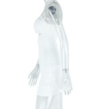 Women's Fashion Solid Color Sexy Slash Shoulder Bodycon Short Dress