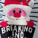 Christmas Women Santa Claus Embroidery Gold Thread Sweater Sweater