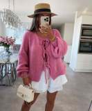Women Round Neck lace knitting cardigan jacket