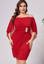 Plus Size Women Sleeve Strap Dress Plus Size Women Sleeve Strap Dress