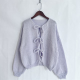 Women Round Neck lace knitting cardigan jacket