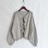 Women Round Neck lace knitting cardigan jacket
