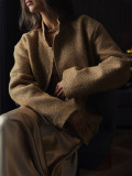 Women gold thread sequined Stand Collar jacket