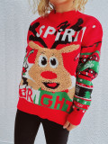 Christmas Women Elk Jacquard Top Sweater