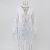 Sexy Long-Sleeved Sequin Women's Dress