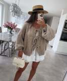 Women Round Neck lace knitting cardigan jacket