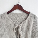 Women Round Neck lace knitting cardigan jacket