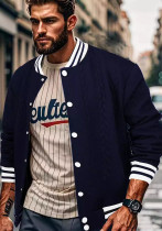 Men's jacquard trendy Solid baseball Coat Men's jacquard trendy Solid baseball Coat