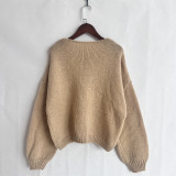 Women Round Neck lace knitting cardigan jacket