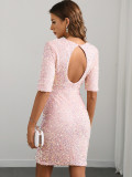 Women Party Sexy Sequin Backless Dress