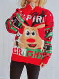 Christmas Women Elk Jacquard Top Sweater