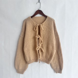 Women Round Neck lace knitting cardigan jacket