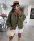 Women Round Neck lace knitting cardigan jacket