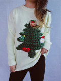 Christmas and New Year Women flocked Christmas tree red sweater