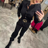 Women Autumn Long Sleeve Casual Jumpsuit