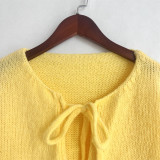 Women Round Neck lace knitting cardigan jacket