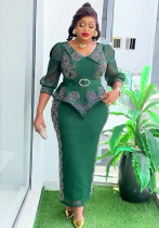 Plus Size African Women beaded party dress Plus Size African Women beaded party dress
