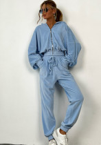 Women Solid Casual long-sleeved Hoodies and PantTwo Piece Set Women Solid Casual long-sleeved Hoodies and PantTwo Piece Set
