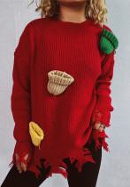 Plus Size Women Christmas Red Sweater